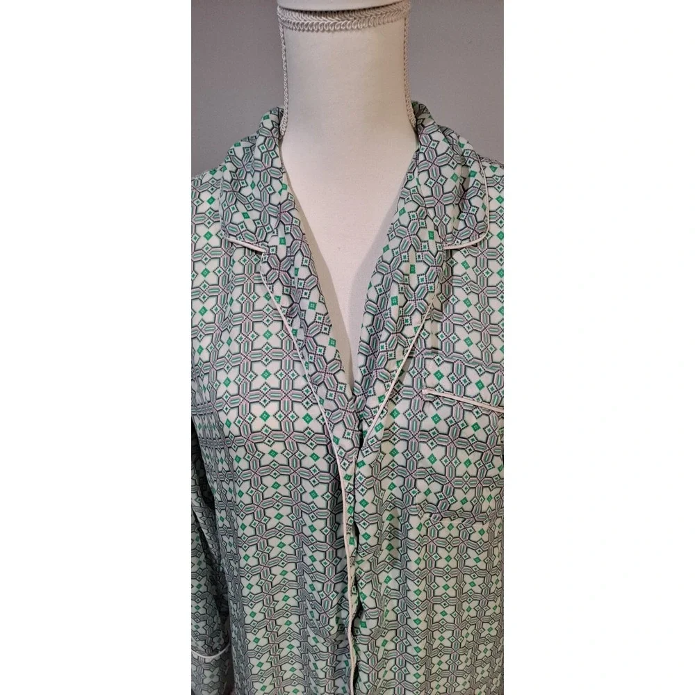 J Crew Size S Geometric Long‎ Sleeve Nightshirt